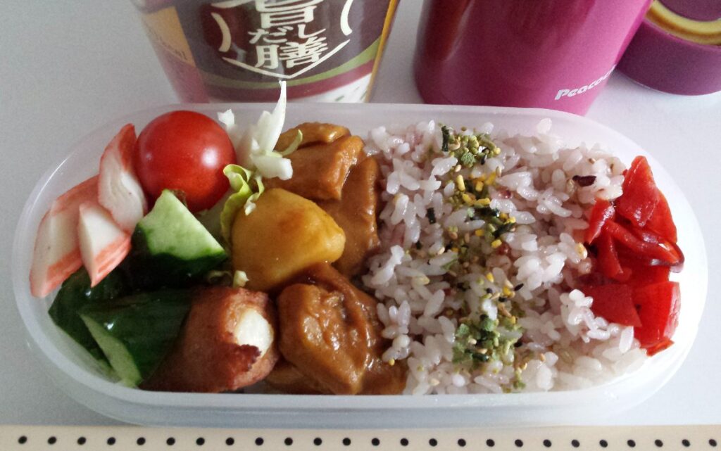 カレーの具材のみを使用したお弁当